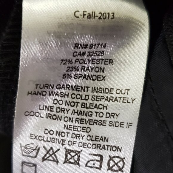 AX Armani Exchange Moto Skinny Pants Women's Low Rise Coated Fabric Panel 2 - Picture 8 of 8